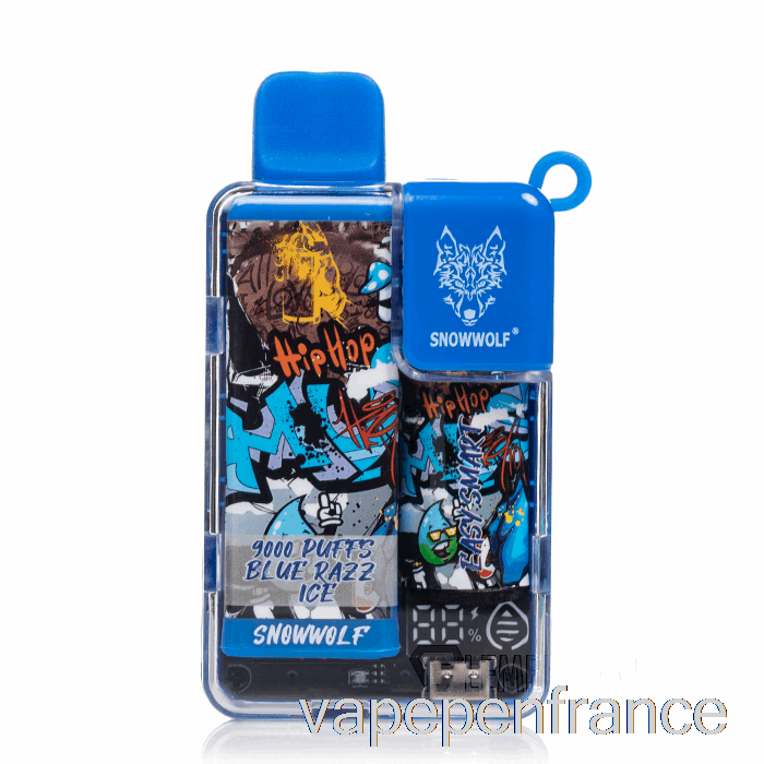 Stylo Vape Jetable Bleu Razz Ice Snowwolf Easy Smart Ea9000